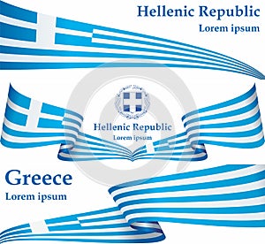 Flag of Greece, Hellenic Republic. vector illustration.