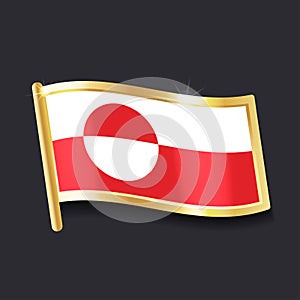 Flag of Greenland in the form of badge photo