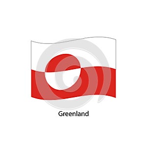 Flag of Greenland. Greenland Icon vector illustration photo