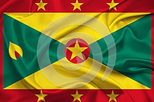 Flag Of Grenada, Grenada flag, National flag of Grenada. fabric flag of Grenada