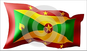 Flag of the Grenada waving in the wind.