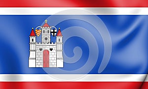 Flag of Gross-Umstadt Hessen, Germany. 3D Illustration