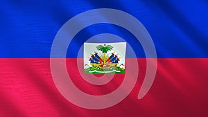 The flag of Haiti. Shining silk flag of Haiti. High quality render. 3D illustration