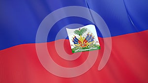 The flag of Haiti. Waving silk flag of Haiti. High quality render. 3D illustration