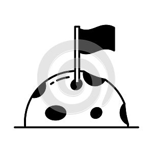 Flag Half Glyph and Line mixing Vector icon which can easily modify or edit photo