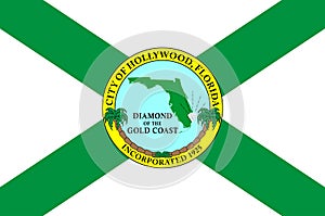 Flag of Hollywood in Broward County, USA