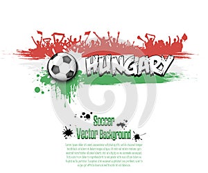 Flag of Hungary and soccer fans