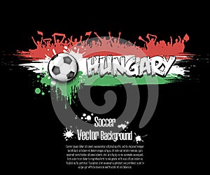 Flag of Hungary and soccer fans