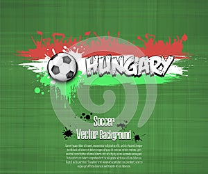 Flag of Hungary and soccer fans