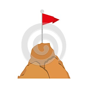 Flag icon. Red ribbon design. Vector graphic