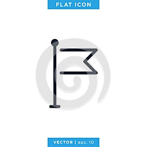 Flag icon vector design template. Editable stroke.