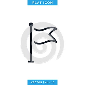 Flag icon vector design template. Editable stroke.