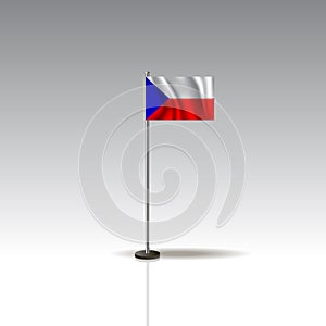 Flag Illustration of the country of CZECH REPUPLIC. National CZECH REPUPLIC flag isolated on gray background. photo