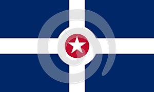 Flag of Indianapolis, Indiana. United States of America