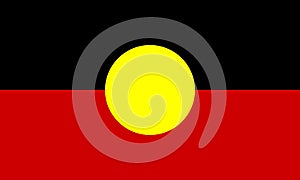 flag of Indigenous Australian peoples Aboriginal Australians. flag representing ethnic group or culture, regional authorities. no photo