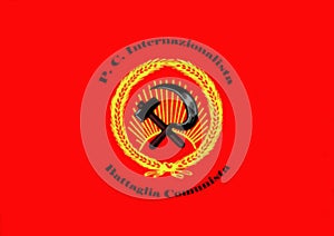 Glossy glass flag of Internationalist Communist Party photo