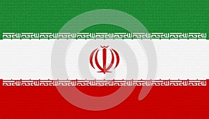 Flag of Iran. Islamic Republic of Iran flag.The Three-Coloured Flag. Iran flag textured