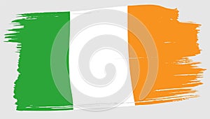 Bandera de irlanda cepillar los trazos. pintado a mano bosquejo 