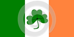 The flag of Ireland flag with el trÃ©bol para el dÃ­a de St Patrick.