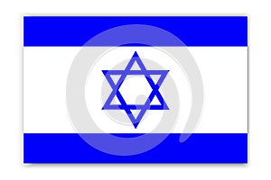 Flag of Israel. Background from the Israeli national symbol. Star of David on the flag. Vector image