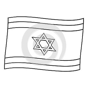 Flag of Israel outline illustration on white background