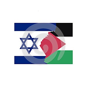 flag of israel and palestine photo