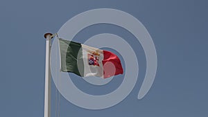 flag of the Italian maritime republics waving in the wind on sunny day