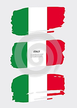 Flag of italy. Grunge brush stroke. Vector illustration.