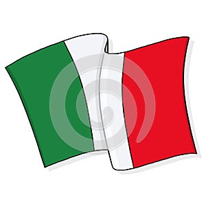 Flag of Italy isolated illustration on white background
