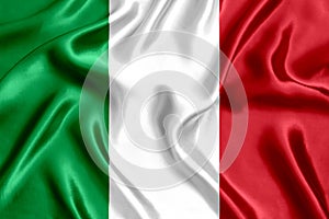 Flag of Italy silk close-up