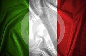 Flag of Italy on a silk fabric