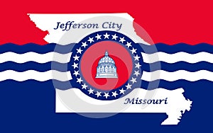 Flag of Jefferson City in Missouri, USA