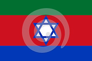 flag of Jewish peoples Bnei Menashe. flag representing ethnic group or culture, regional authorities. no flagpole. Plane layout,