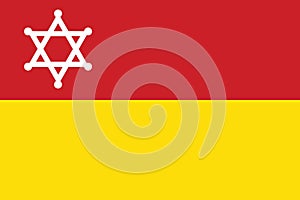 flag of Jewish peoples Sephardi Jews. flag representing ethnic group or culture, regional authorities. no flagpole. Plane layout, photo