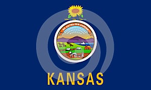 Flag of Kansas. Flag of the State Kansas