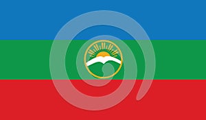 Flag of karachay-cherkessia icon illustration