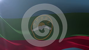 Flag of Karachay Cherkessia waving in the wind, national symbol of freedom