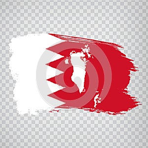 Flag Kingdom of  Bahrain from brush strokes and Blank map of  Bahrain.  High quality map Bahrain and flag on transparent backgroun