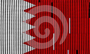 Flag of Kingdom of Bahrain on a textured background. Concept collage