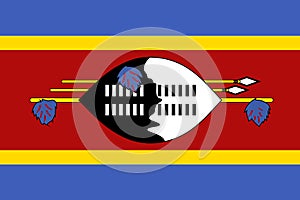 flag of Kingdom of Eswatini. National Swazilandian flag