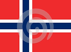 Flag of Kingdom of Norway, is a sovereign and unitary monarchy of the Scandinavian Peninsula. Vector illustration