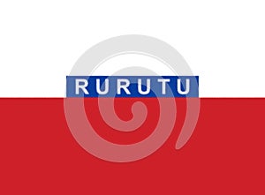 Glossy glass Flag of the Kingdom of Rurutu independent until 1900 photo