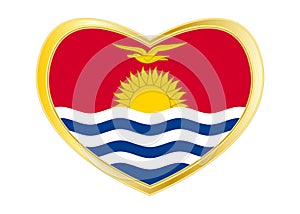 Flag of Kiribati in heart shape, golden frame