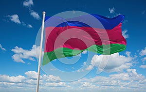flag of Kuban People\'s Republic, Europe at cloudy sky background