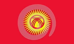 flag of Kyrgyzstan. Kyrgyz Republic official state symbol. Fabric texture
