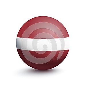 Flag of Latvia in the form of a ball