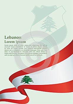 Flag of Lebanon, Lebanese Republic, vector illustration. photo