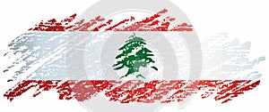 Flag of Lebanon, Lebanese Republic, vector illustration. photo