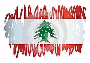 Flag of Lebanon, Lebanese Republic, vector illustration. photo