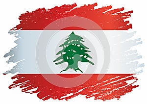 Flag of Lebanon, Lebanese Republic, vector illustration. photo